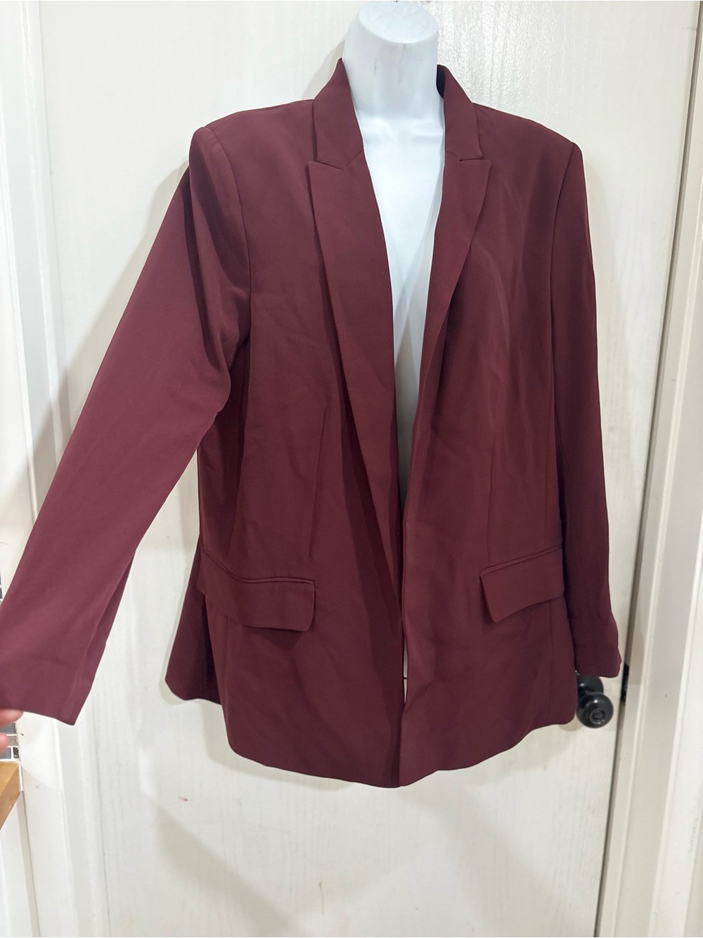 H&M Open-Front Blazer in Deep Wine